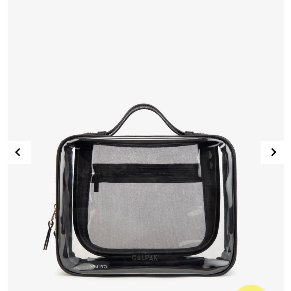 Calpak Large Clear Cosmetics Case in Black